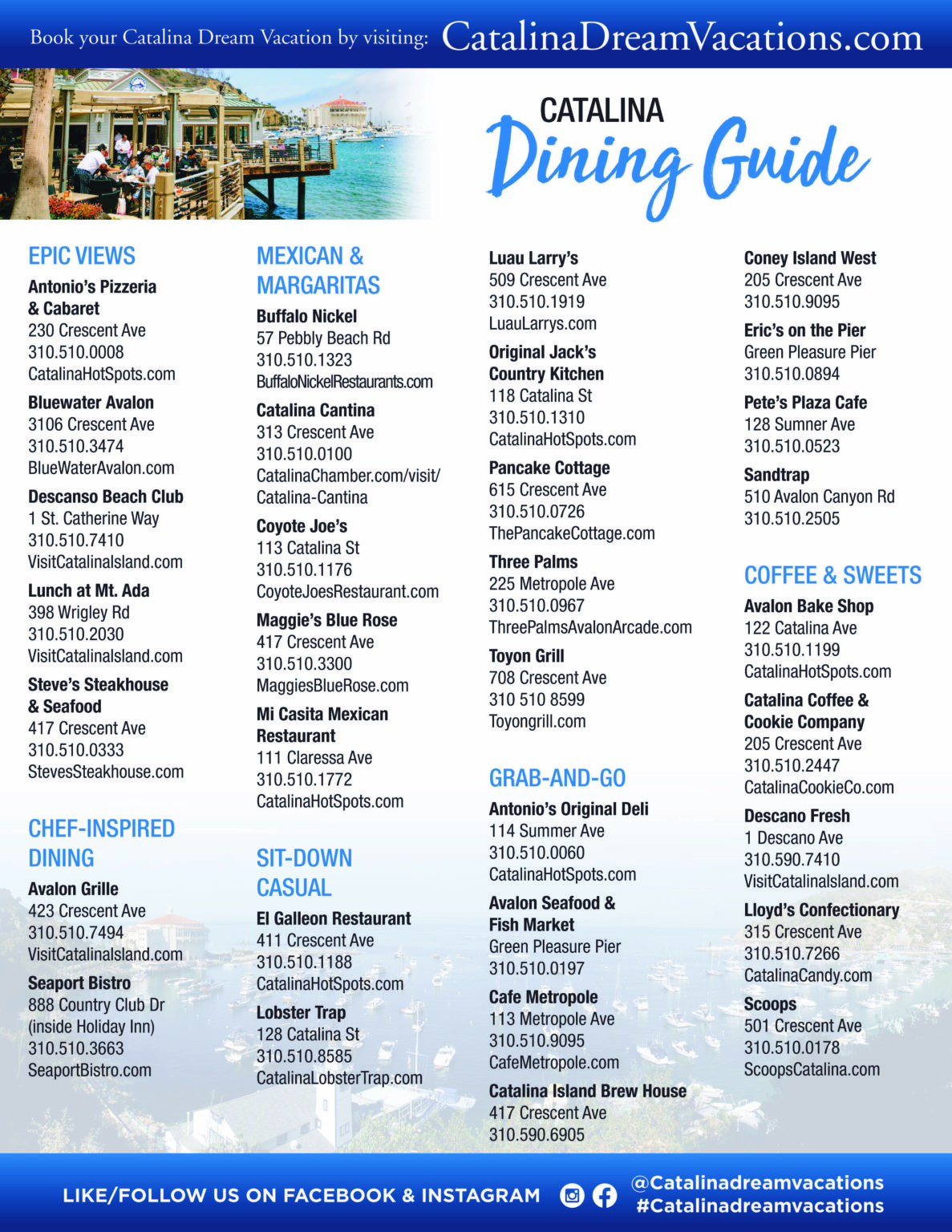 Best Restaurants on Catalina Island Catalina Dream Vacations